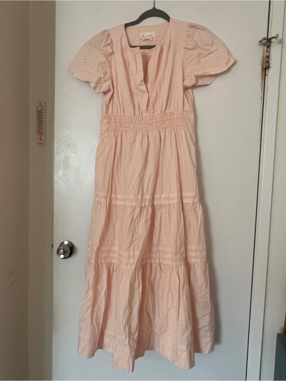 Anthropologie Long Maxi Dress light pink - women’s size medium petite